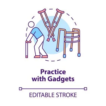 Practice with gadgets concept icon イラスト素材