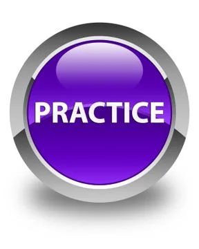 Practice glossy purple round button Stock Illustration