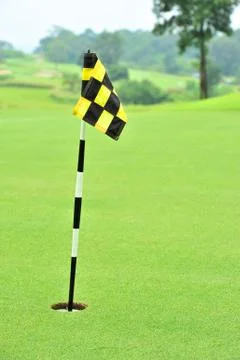 Practice golf putting hole Stock Photos