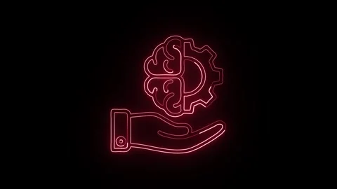 Practice Icon Isolated on Black Background, Training Routine Neon Line Anim.. Video stock 323943058