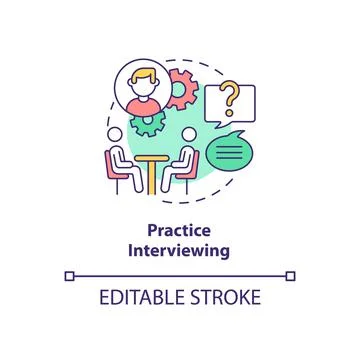 Practice interviewing concept icon Illustrazione stock