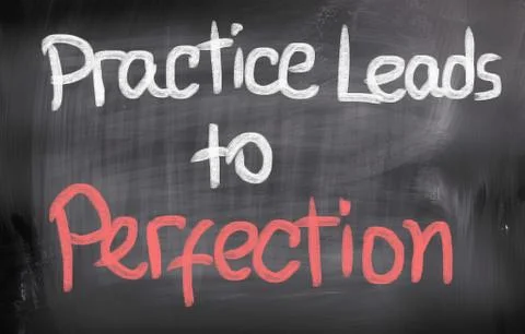 Practice leads to perfection concept Illustrazione stock