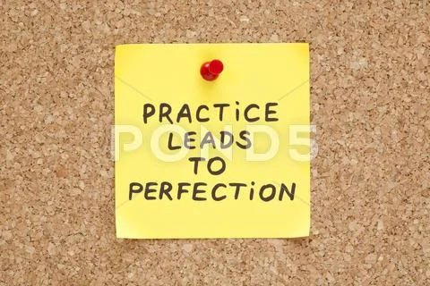 Practice leads to perfection Stock Photos