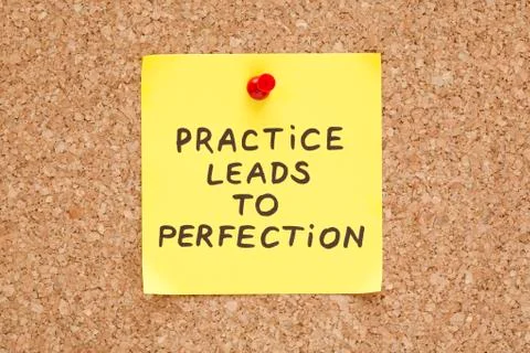 Practice leads to perfection Stock Photos