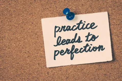 Practice leads to perfection Foto stock