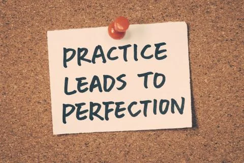 Practice leads to perfection Stock Photos