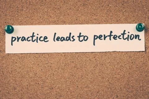 Practice leads to perfection Stock Photos
