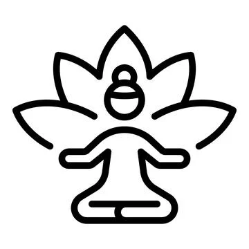 Practice lotus icon outline vector. Meditate pose Stock Illustration