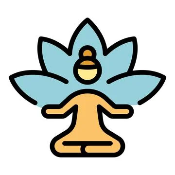 Practice lotus icon vector flat Stock Illustration