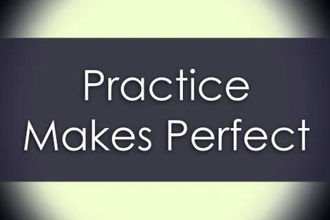 Practice makes Perfect - business concept illustration with text Stock Illustration