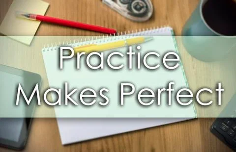 Practice makes Perfect - business concept with text Stock Illustration