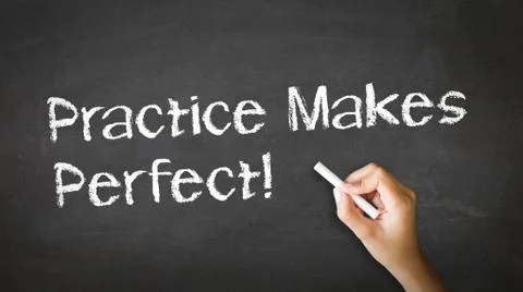 Practice makes perfect chalk illustration Stock Illustration