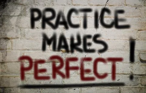 Practice makes perfect concept Stock Illustration