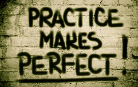 Practice makes perfect concept Stock Illustration