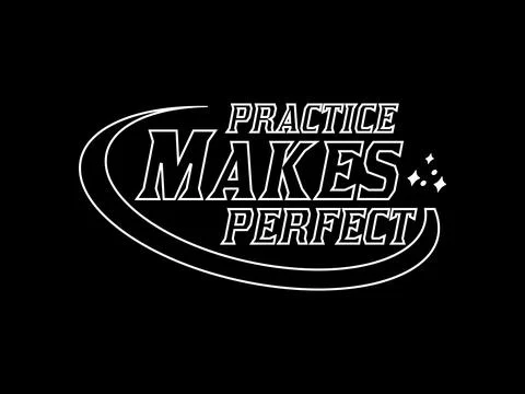 Practice makes perfect, design t-shirt streetwear clothing, vector typograp.. Stock Illustration
