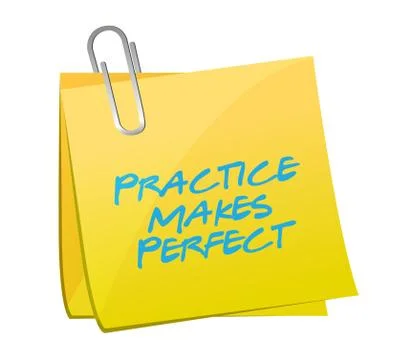Practice makes perfect post illustration design Stock Illustration