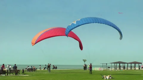 Practice For Paragliding Stock Footage 38960977