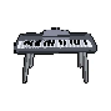 Practice piano pixel art vector illustration Stock Illustration
