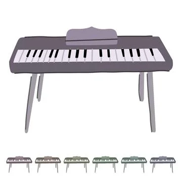 Practice piano vector cartoon graphic Stock Illustration
