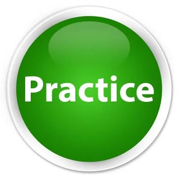Practice premium green round button Stock Illustration