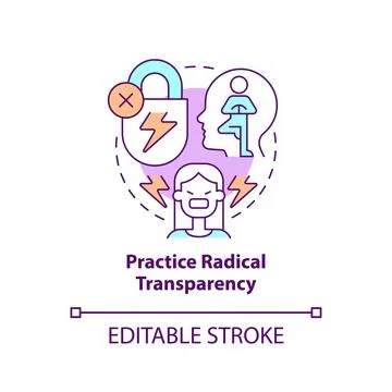 Practice radical transparency concept icon Stock Illustration