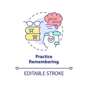Practice remembering concept icon Illustrazione stock