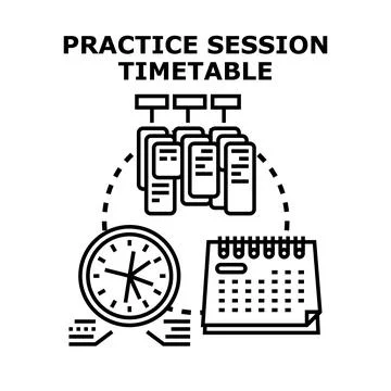 Practice session timetable planning and scheduling concept Illustration