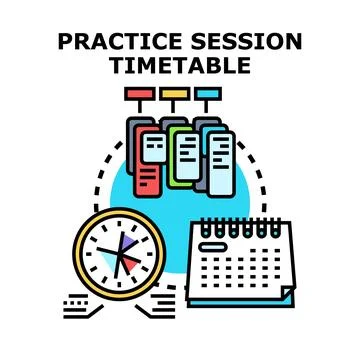 Practice session timetable planning and scheduling concept Stock Illustration