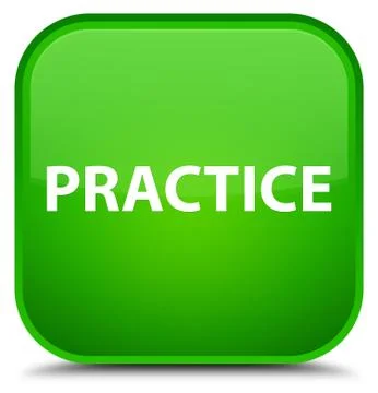 Practice special green square button Stock Illustration