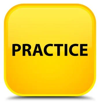 Practice special yellow square button Stock Illustration