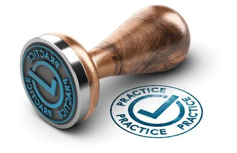 Practice Stamp Over White Background. Illustrazione stock