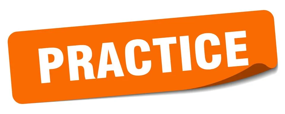 Practice sticker. practice label Stock Illustration