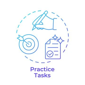 Practice tasks blue gradient concept icon Stock Illustration