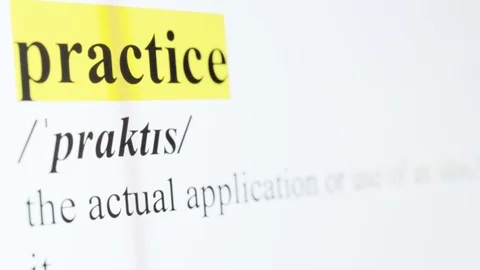 Practice Text Macro Shot Highlighted in Yellow Color On Computer Screen Stock Footage 123224394