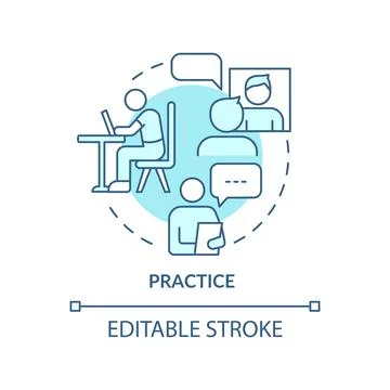 Practice turquoise concept icon Illustrazione stock