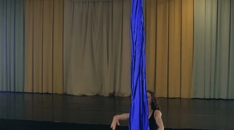 Practicing Aerial silk Stock-Footage 38494474