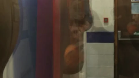 Practicing boxing Stock Footage 22664324