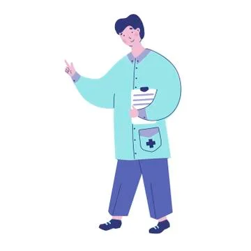 Practicing doctor, vector illustration design. Cartoon vector illustration. Stock Illustration