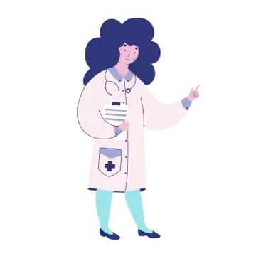 Practicing doctor, vector illustration design. Cartoon vector illustration. Stock Illustration