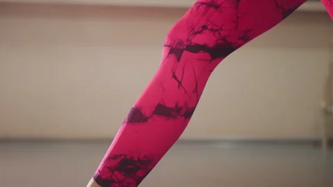 Practicing flexible movements with cozy wool socks at home, Individual Stock Footage 346377610