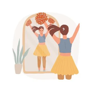 Practicing at home isolated cartoon vector illustration. Ilustración de archivo