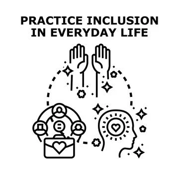 Practicing inclusion in everyday life vector concept Stock Illustration