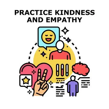 Practicing kindness and empathy concept illustration Stock Illustration