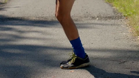 Practicing lateral and side hop drills for agility improvement Stock Footage 320956704