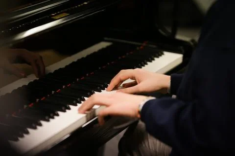 Practicing piano Stock Photos