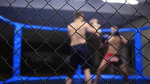 Practicing of punches on the ring Stock Footage 71984845