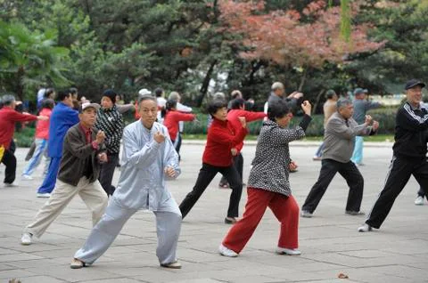 Practicing TaiChi in China Stock Photos