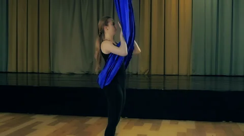 Practicing yoga in the air Stock-Footage 38493712