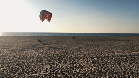 Practise At The Beach Kite Surfer Stock Footage 111739701