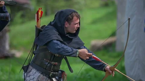 Practising archery Stock Footage 62941448